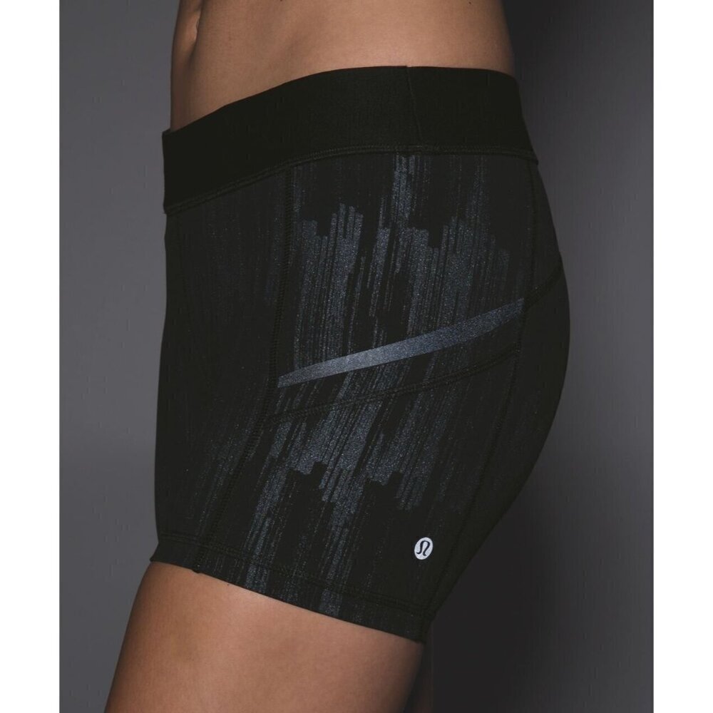 Lululemon What The Sport Short Full-On Luxtreme Scratch Match Black Multi Size 4